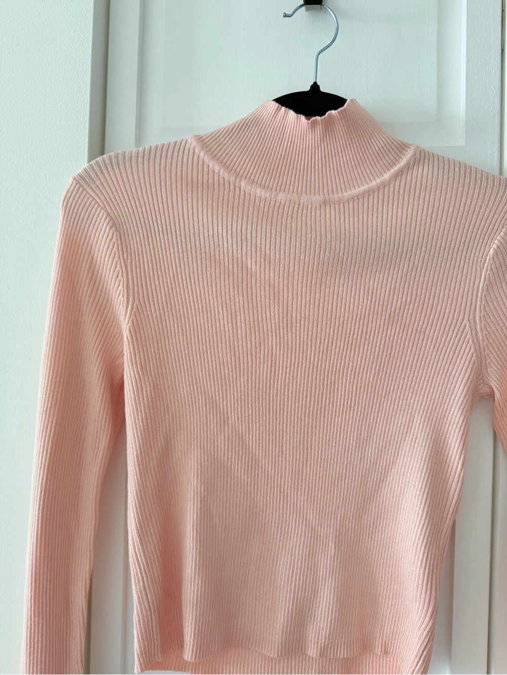 Ardene Pastel Pink Ribbed Mock Neck Crop Sweater S - Picture 5 of 9
